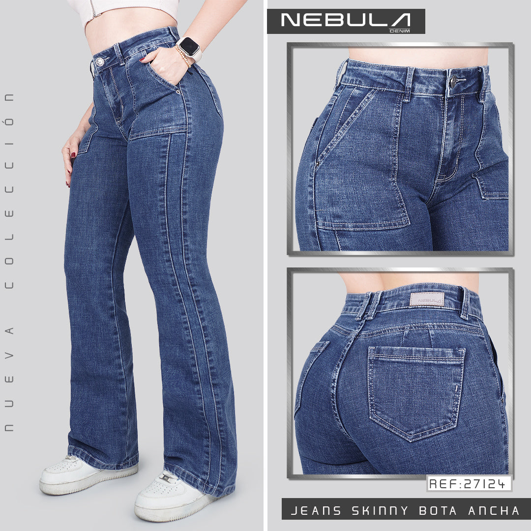 Jeans Mujer skinny bota ancha 27124